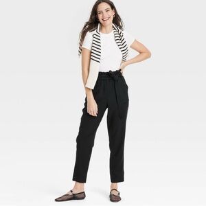 A New Day - Super-High Rise Tapered Ankle Pull-On Paperbag Pants Size Small